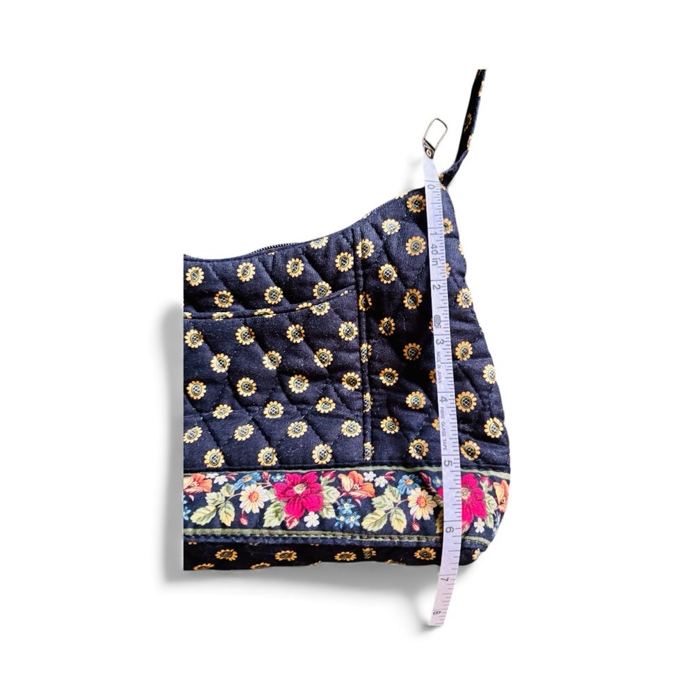 Vera Bradley Cotton Quilted Black and Blue Sunflowers and Floral Shoulder Bag - Picture 3 of 11